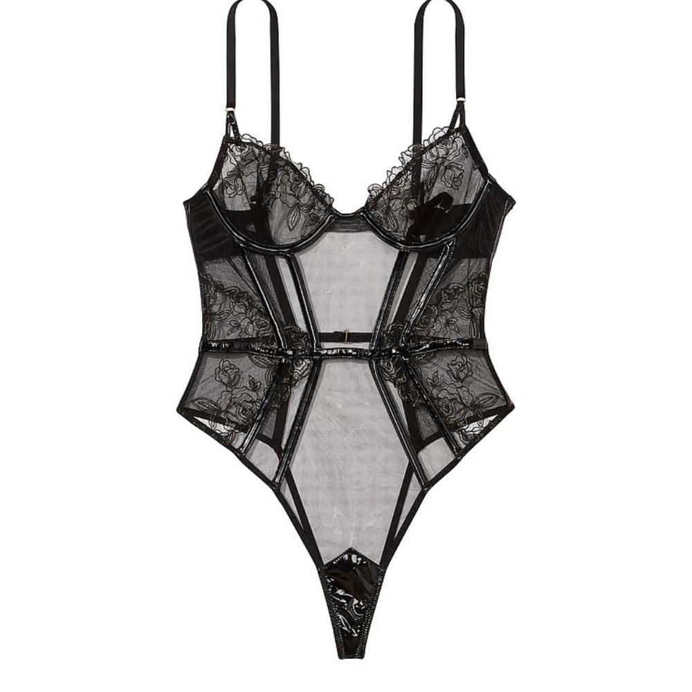 Victoria's Secret Black Lace Bodysuit